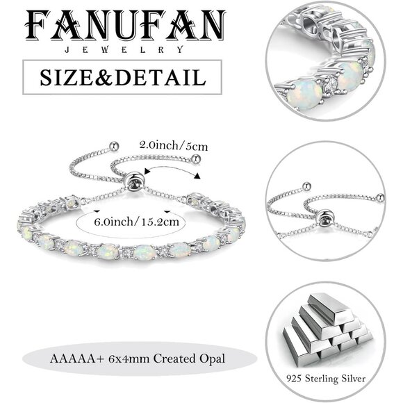 Sterling Silver Octopus Birthstone Bracelet for Women Adjustable Elegant Jewelry - Picture 4 of 4